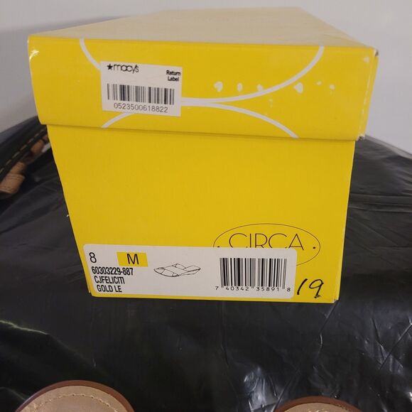 NIB Joan&David Gold Cireca Luxe Criss Cross Wedgr Slides Sz 8M - Picture 9 of 9